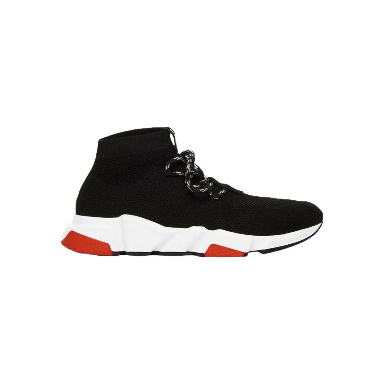 Balenciaga Speed Trainer Lace Up Black Black White Red (530357W07U01000)