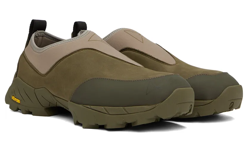 ROA Khaki & Taupe Slip-On Sneakers (SOLE10- 094) (4)