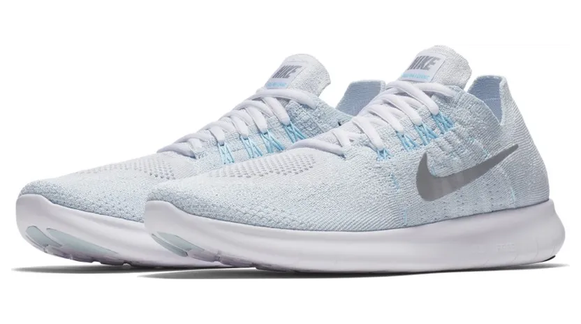 Nike Free Run Flyknit 2017 Pure Platinum Glacier Blue (W)