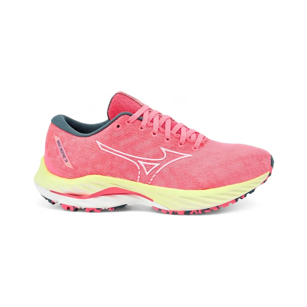 Mizuno Wave Inspire 19 High-Vis Pink Snow White Luminous (J1GD234472)