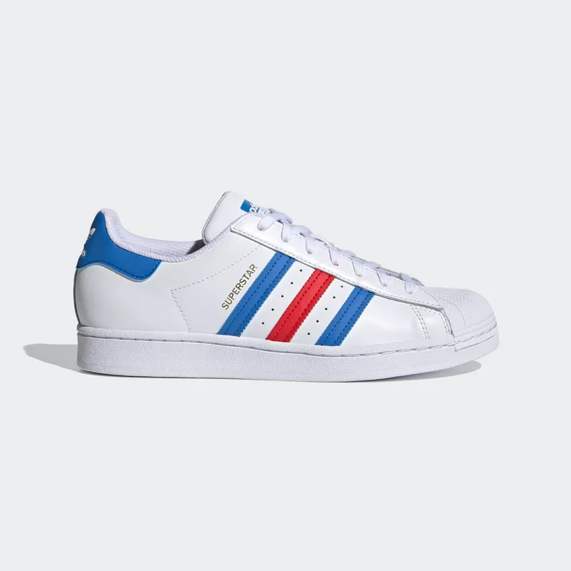 adidas Superstar Cloud White / True Blue / Gold Metallic (H68095)