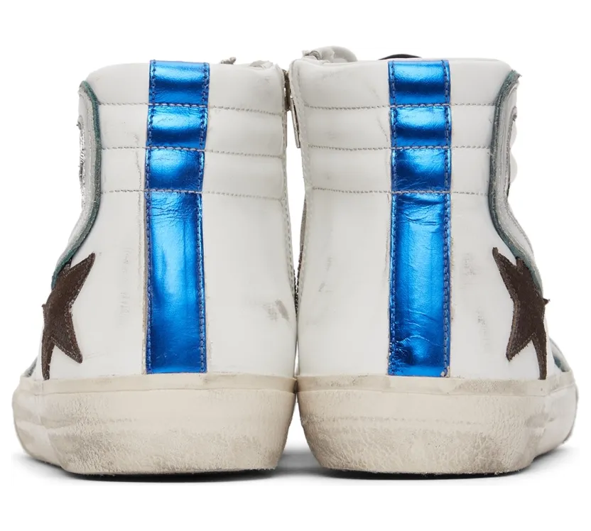 Golden Goose White Leather & Suede Slide Classic High-Top Sneakers (GMF00115.F002065.10774) (4)