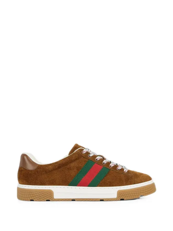 Gucci Low-top with Ace Web-detail – Brown (849836AAFS3)