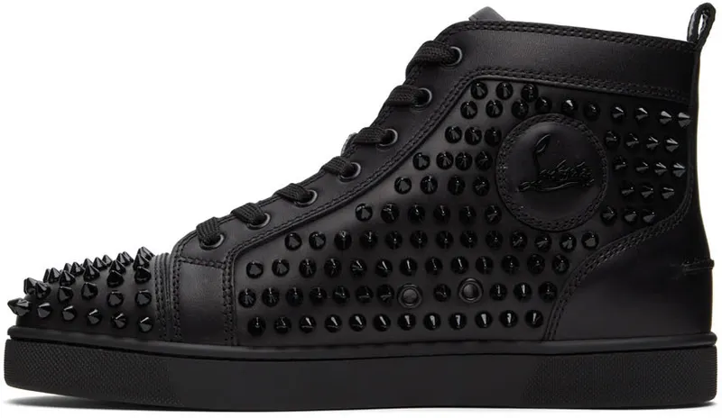 Christian Louboutin Black Louis Spikes High-Top (1101083)