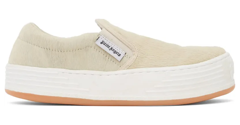 Palm Angels Beige Snow Slip Sneakers (PWIA040F21LEA0016101)