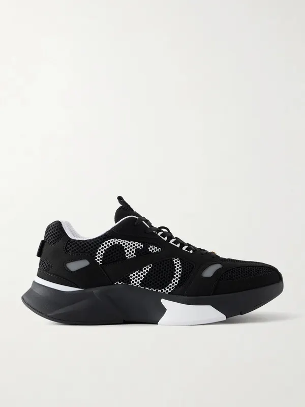 Valentino Garavani Demivee Suede-Trimmed Mesh Sneakers Black (9Y2S0N88QAP)