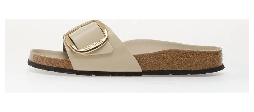 Birkenstock Madrid Big Buckle Natural Leather Patent Women High-Shine Oyster 37 (1031823)