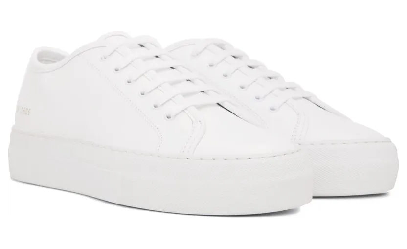 Common Projects White Tournament Low Super Sneakers (4017) (3)