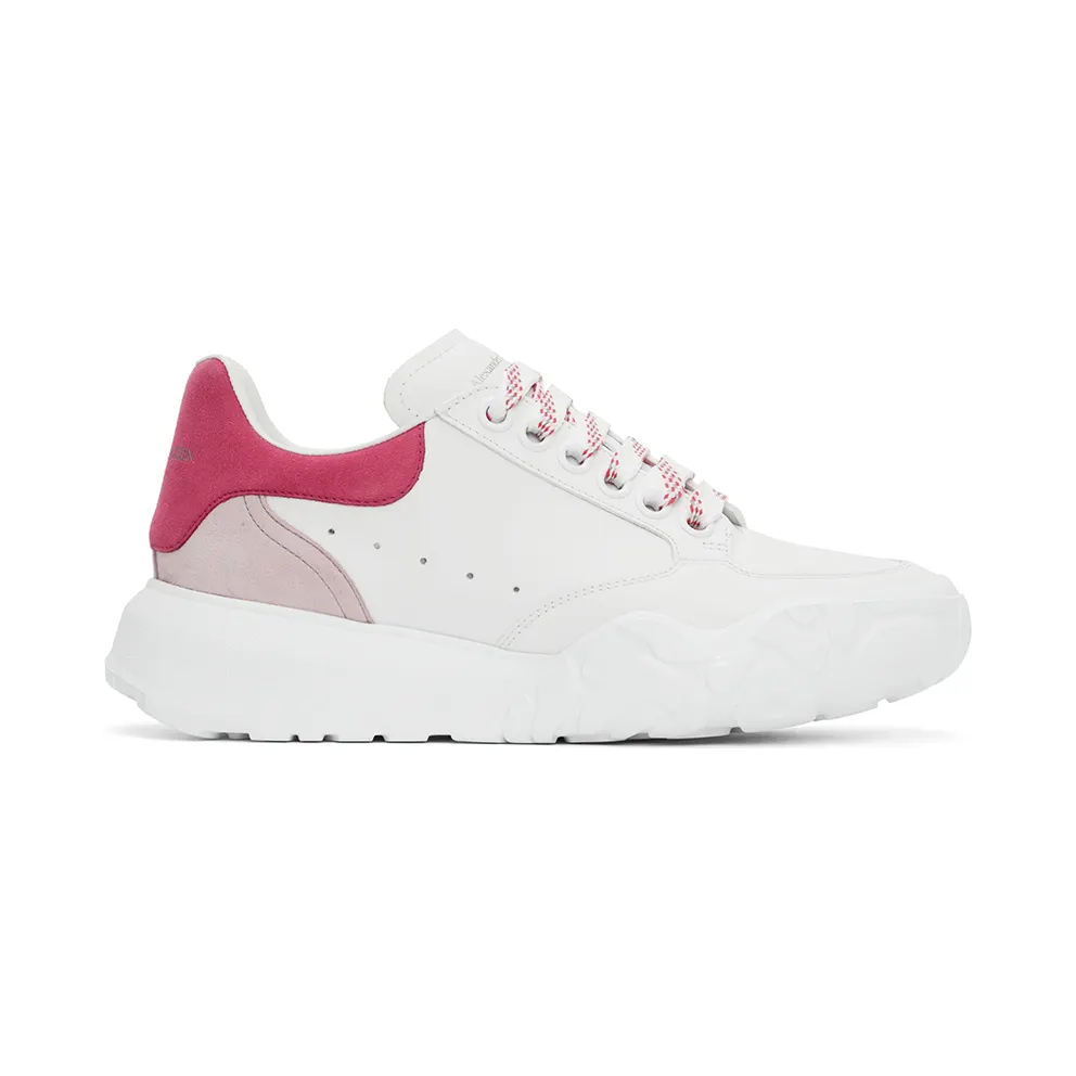 Alexander McQueen White & Pink Court Trainer Sneakers (633915WIA9D)