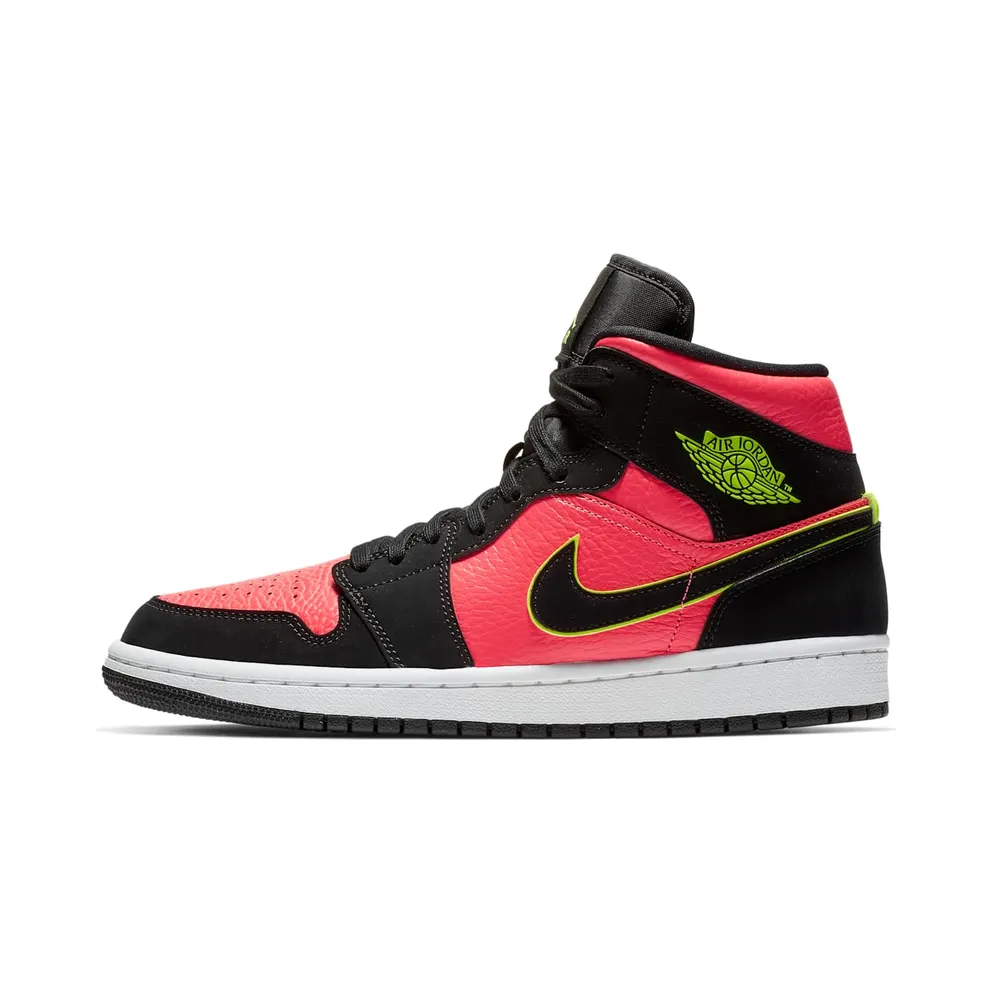 Jordan 1 Mid Black Hot Punch (W)