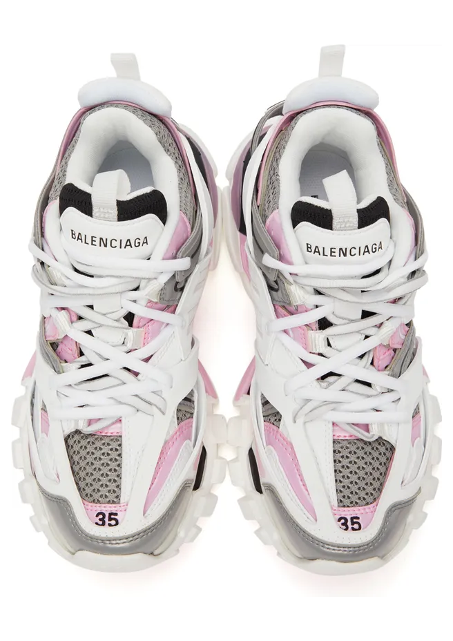 Balenciaga White & Pink Track 2.0 Sneakers (542436 W2FS9) (5)