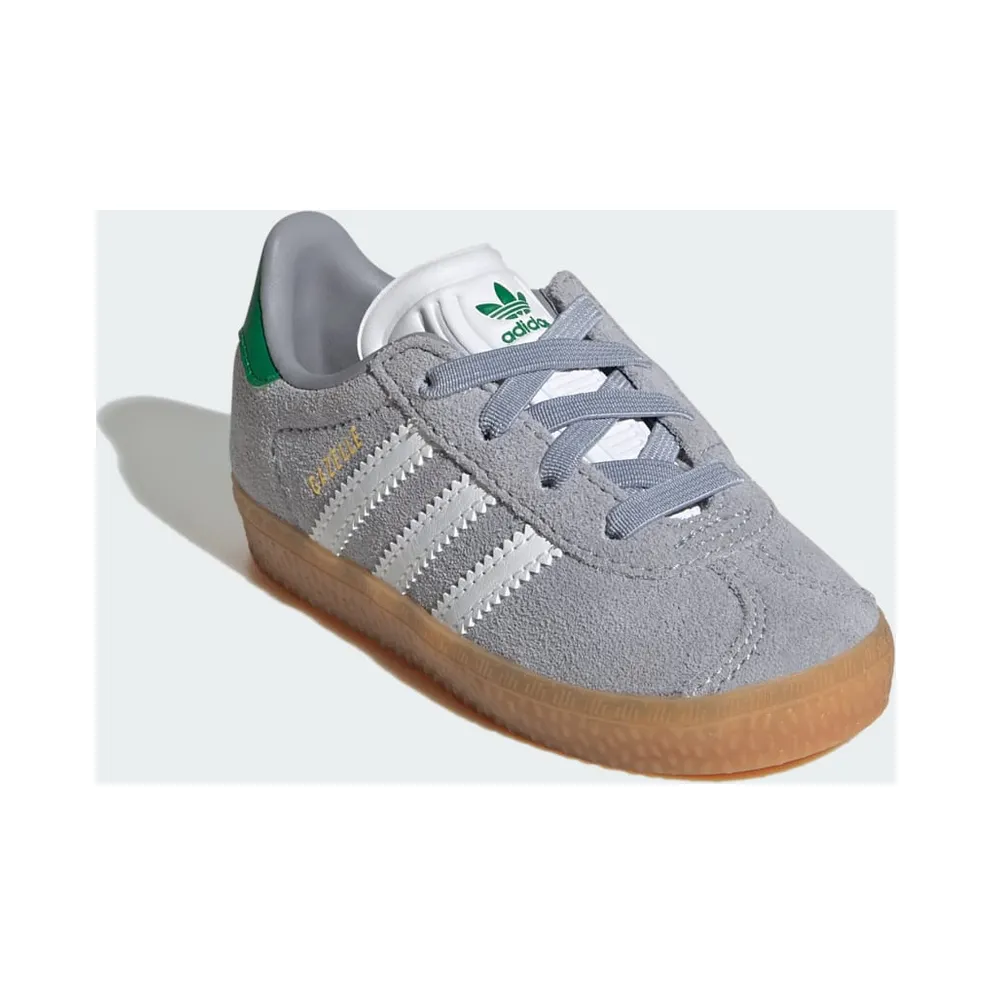Adidas Gazelle Comfort Closure with Elastische Veters Kids Halo Silver / Cloud White / Green (JQ6002)