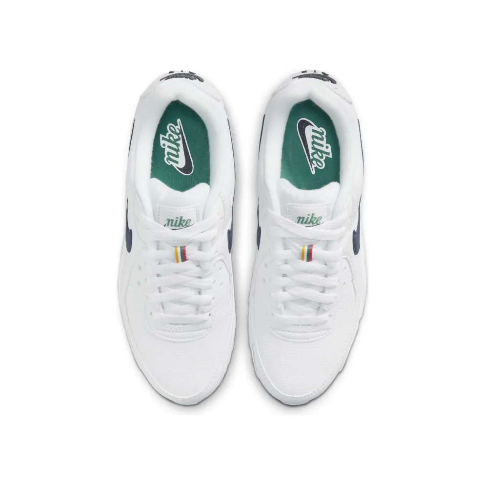 Nike Air Max 90 White Thunder Blue (W) “White / Green Noise / Pollen / Thunder Blue” (DH1316-101)