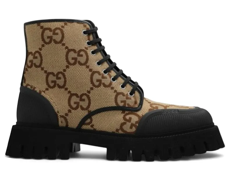 Gucci Lace Up Boot Maxi GG Camel (699970 UKOF0 2590)