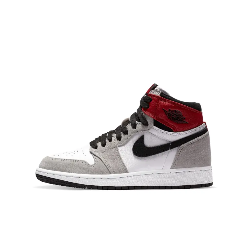 Jordan 1 Retro High Light Smoke Grey (GS) White/Black-Light Smoke Grey-Varsity Red (575441-126)