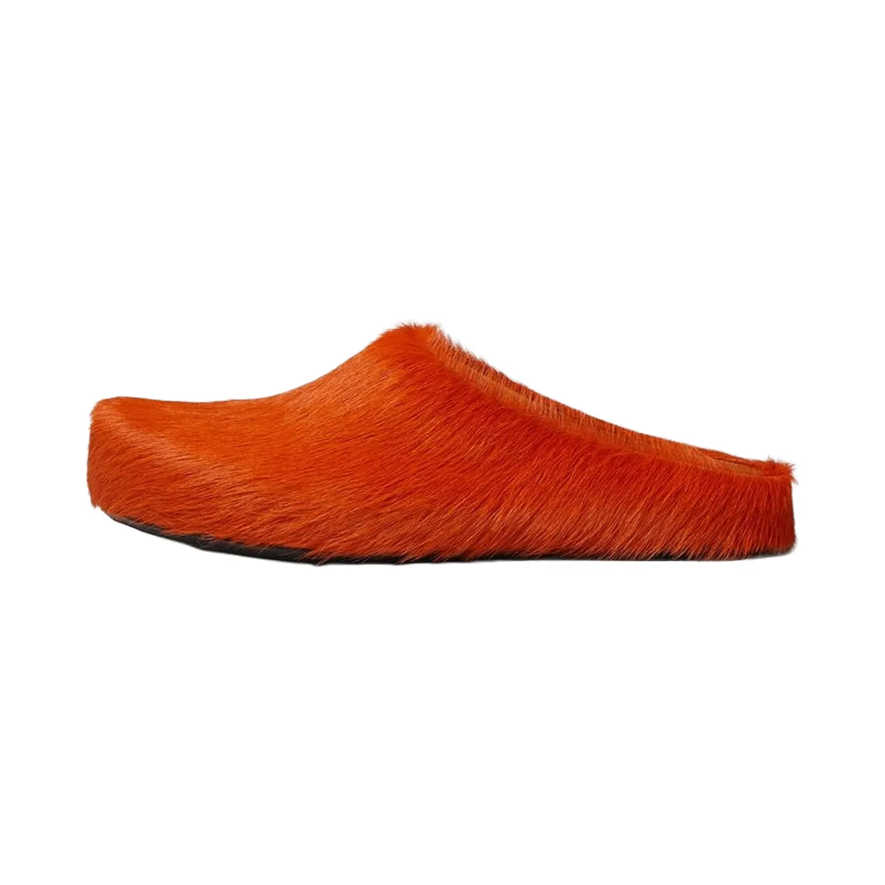 Marni Long Hair Calfskin Fussbett Sabot Mule Orange (SBMR000600P412200R35) (3)