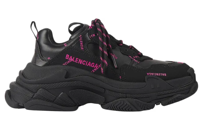 Balenciaga Triple S Allover Logo Black Pink (W)
