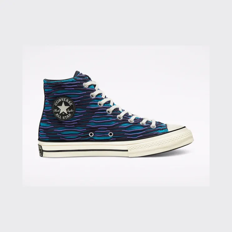 Converse Blue & Purple Wavy Knit Chuck 70 High Sneakers (168757C)
