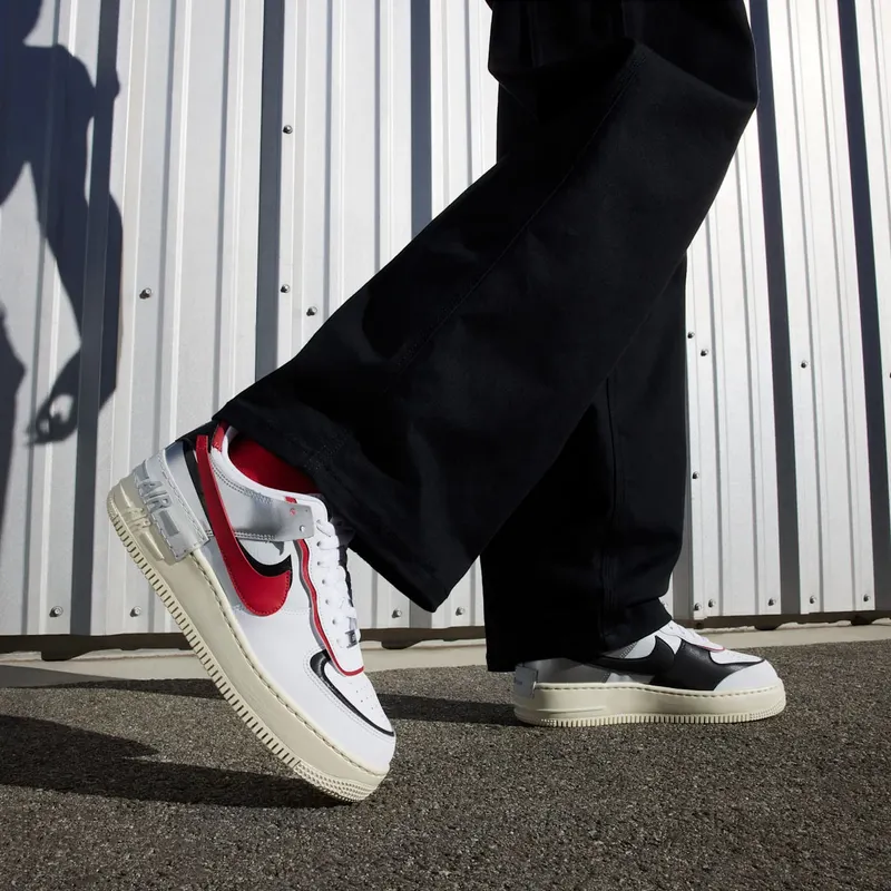 Nike Air Force 1 Low Shadow White Silver Gym Red (FN6335-100)