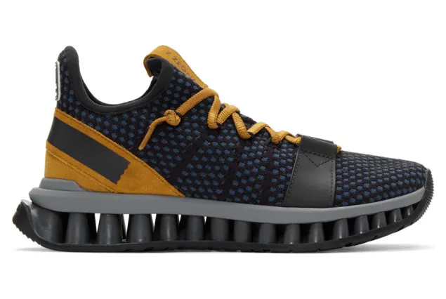Z Zegna Navy and Tan TechMerino A-Maze Sneakers (LHTGS A4308X)
