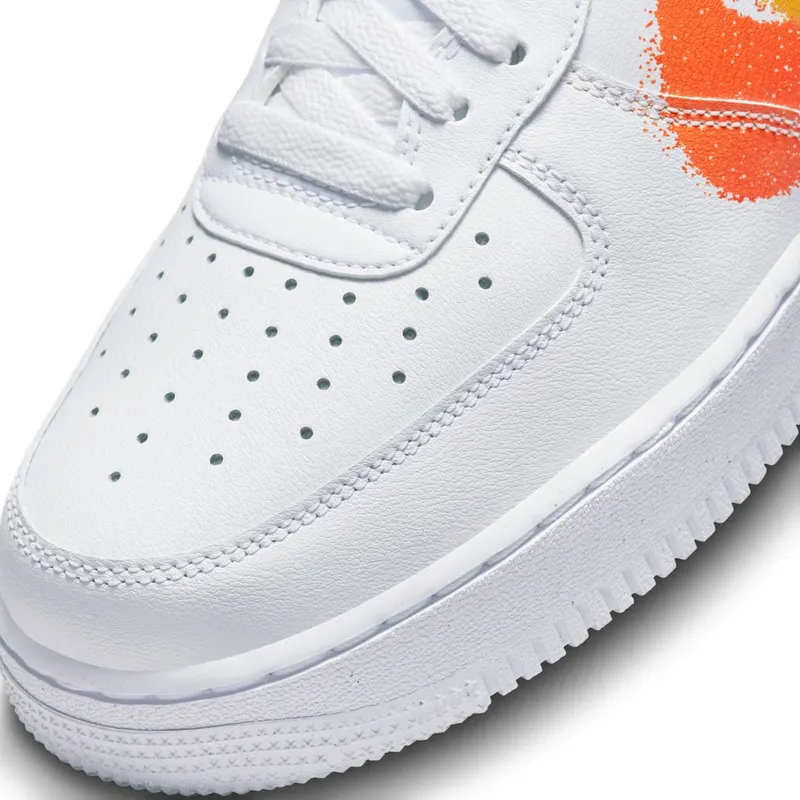 Nike Air Force 1 Low ’07 Spray Paint Swoosh White Safety Orange (FJ4228-100)