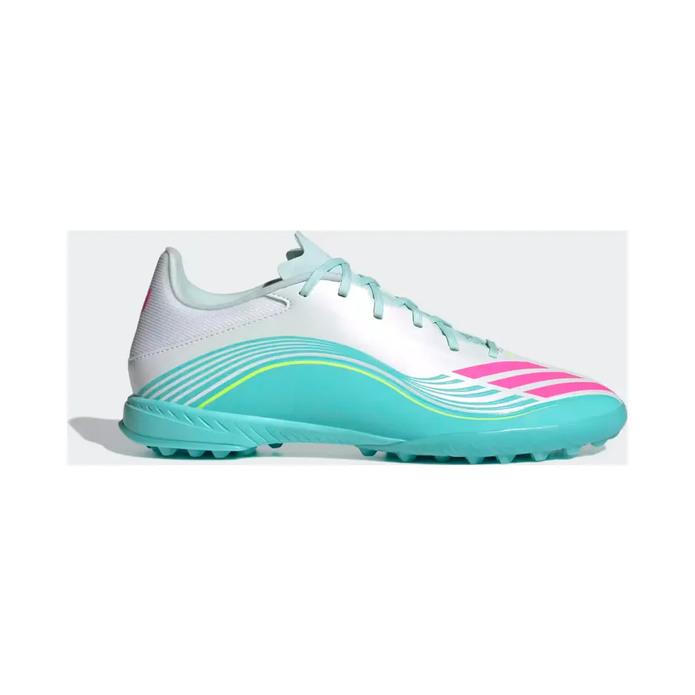 adidas F50 Messi League Turf Football “Cloud White / Lucid Pink / Flash Aqua” (JQ0937)