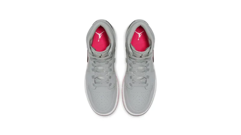 Jordan 1 Mid Wolf Grey Racer Pink Black (GS) Wolf Grey/Racer Pink-White-Black (555112-060)