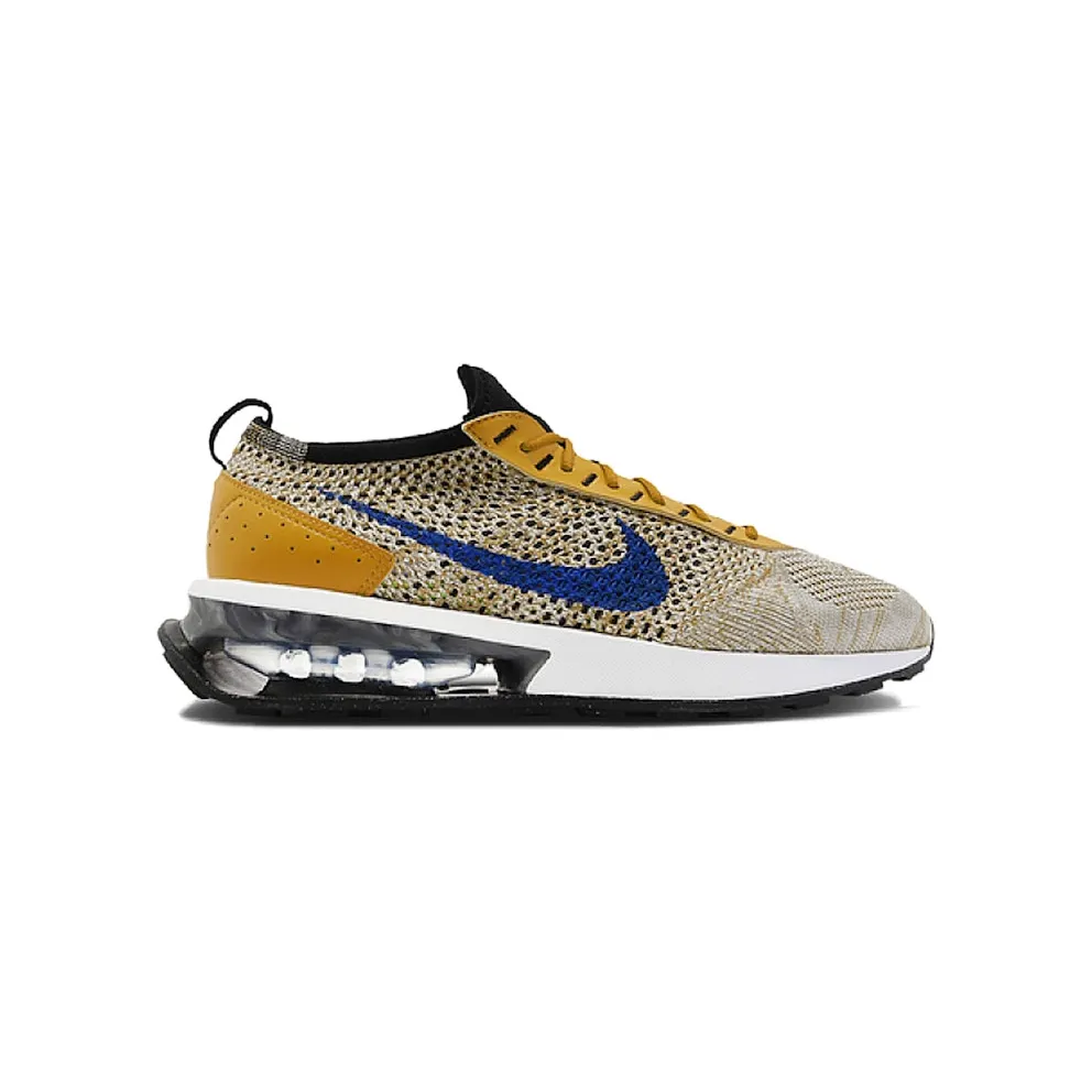 Nike Air Max Flyknit Racer “Elemental Gold / Gold Suede / Black / Hyper Royal” (FD2764-700)