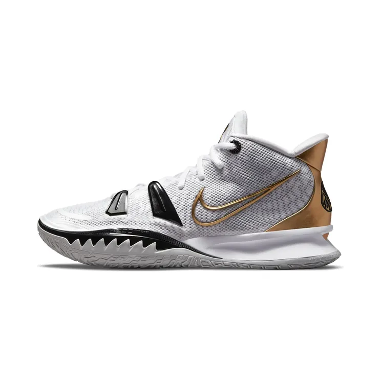 Nike Kyrie 7 “White / Black / Grey Fog / Metallic Gold” (CQ9326-101)
