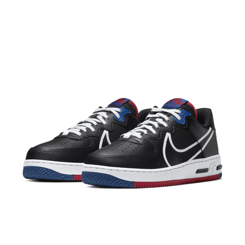 Nike Air Force 1 Low React Black White Gym Red Gym Blue Black/Gym Red-Gym Blue-White (CT1020-001)