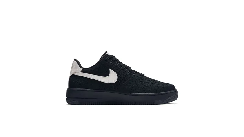 Nike Air Force 1 Flyknit Low Black Metallic Silver Black/Metallic Silver-Black (908670-001)