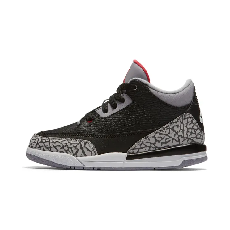 Air Jordan 3 Retro OG PS ‘Black Cement’ 2018 Black/Fire Red-Cement Grey (429487-021)