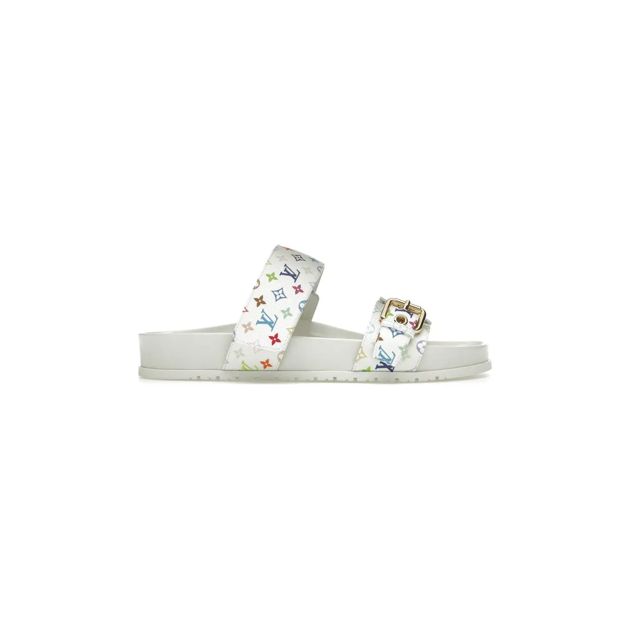 Louis Vuitton Bom Dia Flat Comfort Mule Takashi Murakami White (1AGXU3)