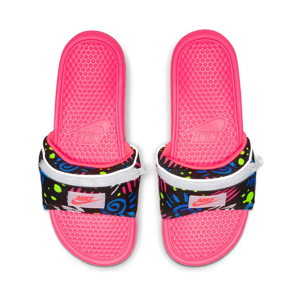 Nike Benassi JDI Print Slide Fanny Pack Neon “Racer Pink / Photo Blue / Black” (CJ2967-600)