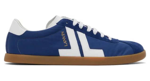 Lanvin Navy and White Canvas Glen Sneakers (FM-SKDLON-LARY-E21)