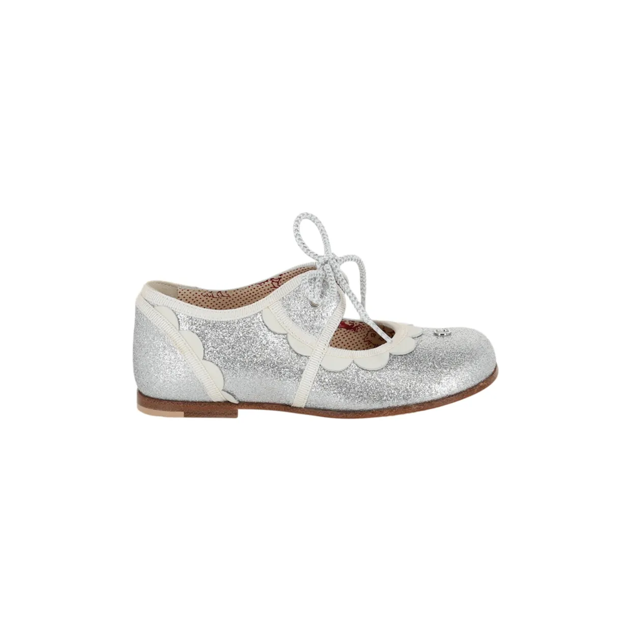 Gucci Glitter Scalloped-Trim Dress Shoes Silver (685454-HO940-8160)