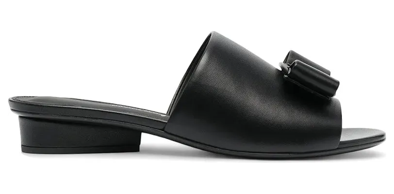 Ferragamo Double Bow Mule Sandals Black (01A508741889)