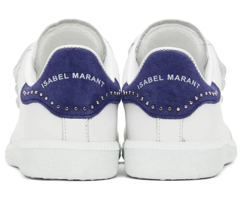 Isabel Marant White & Indigo Studded Beth Sneakers (22EBK0031-22E022S) (2)