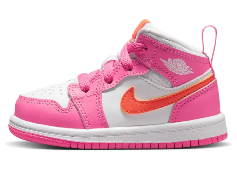 Air Jordan 1 Mid TD “Pinksicle / White / Safety Orange” (DX3239-681)
