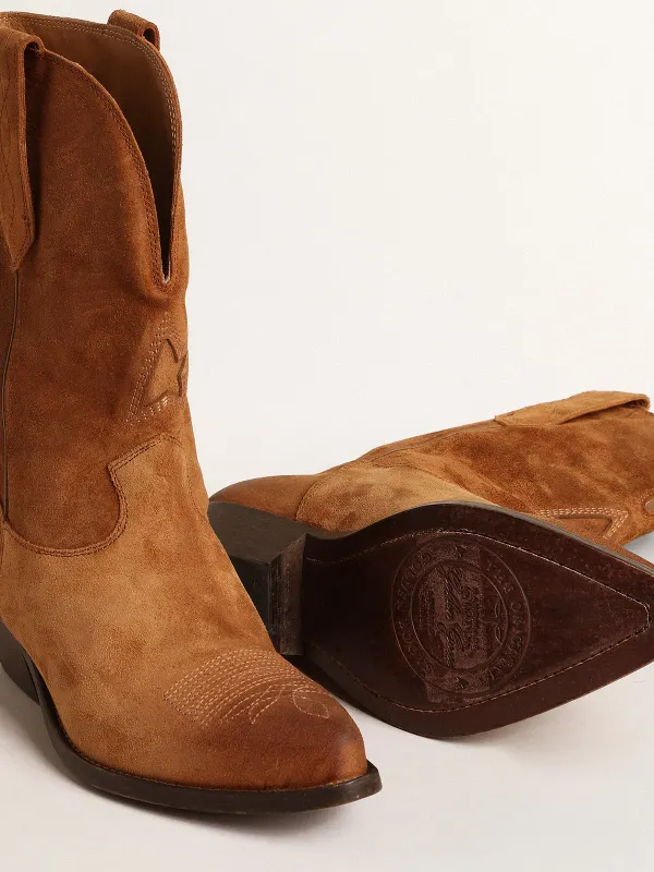 Golden Goose Low Wish Star Boots In Cognac-Colored Suede With Inlay Star (GWF00537.F004884.55310) (3)