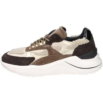 D.A.T.E. Glanzende leren Teddy sneakers – Bruin (W431FGNTCH)