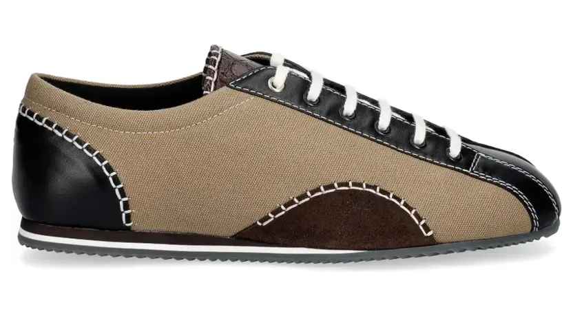Wales Bonner Paris sneakers met contrasterende stiksels en vlakken – Beige (WBM46540A23071533)