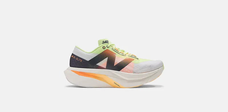 New Balance FuelCell SuperComp Elite v4 White Bleached Lime Glo Hot Mango (MRCELLA4)