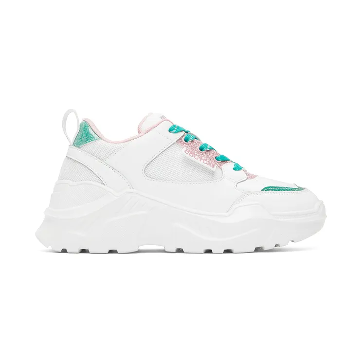Versace Jeans Couture White Glitter Speedtrack Sneakers (E72VA3SC2EZS241)