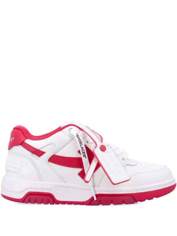 OFF-WHITE Out Of Office OOO Low Top White Fuchsia (OWIA259F25LEA0010132)