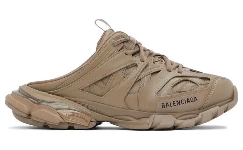 Balenciaga Taupe Track Mules (653814-W2FA6-9710)