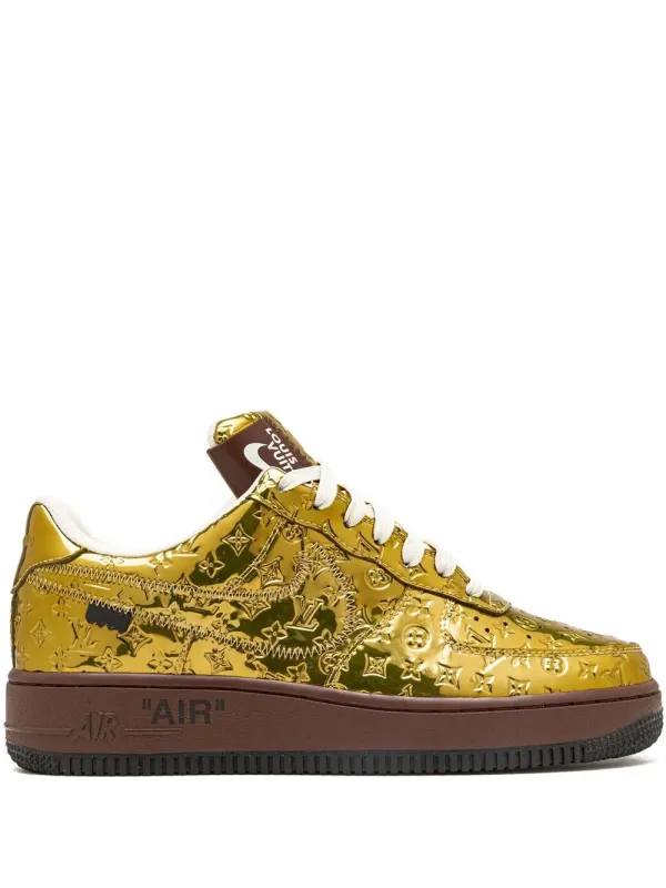 Nike x Louis Vuitton Air Force 1 Low Virgil Abloh – Metallic Gold sneakers – Gold (LD0222)