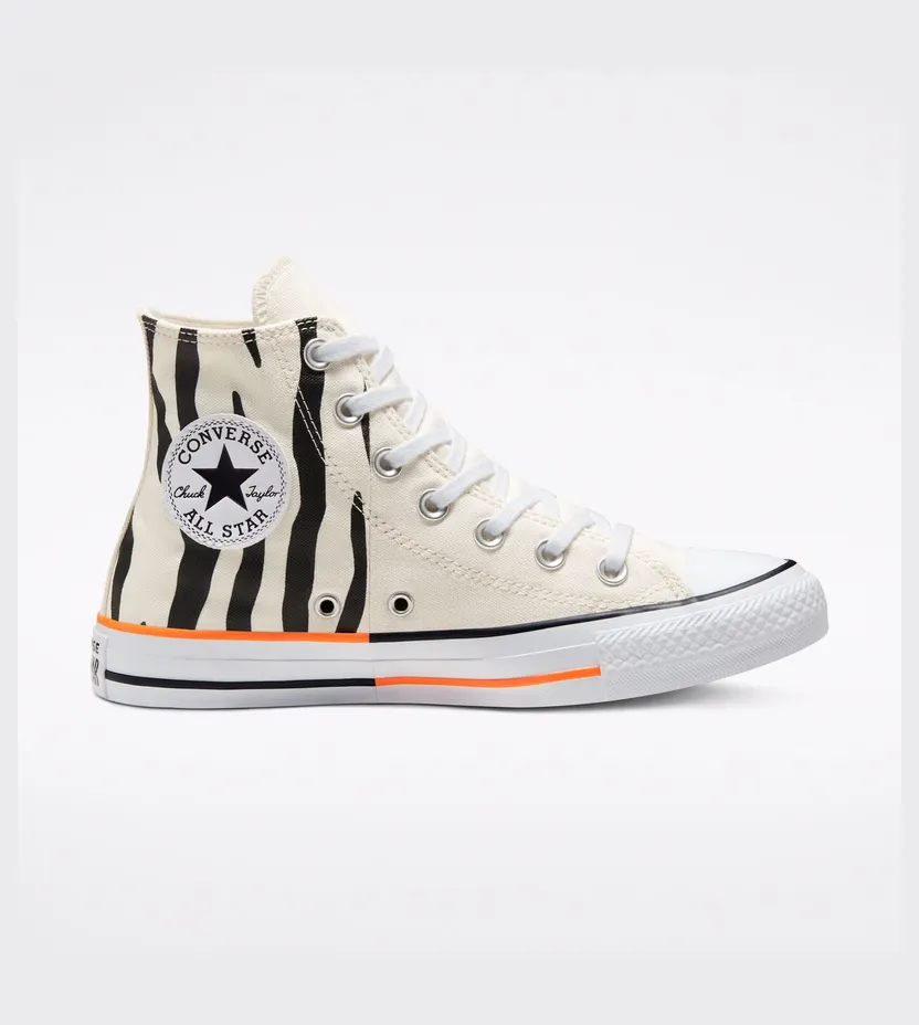 Converse Twisted Summer Chuck Taylor All Star High Top Egret/total Orange/black (167661C)