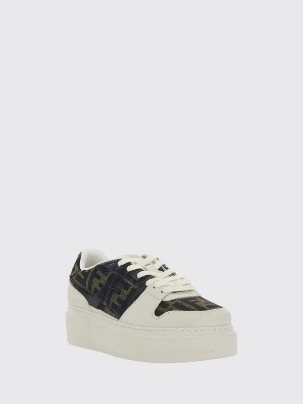 Fendi Match Platform Sneakers in FF Monogram Jacquard Fabric White (8E8572AQ6IF1PYW)
