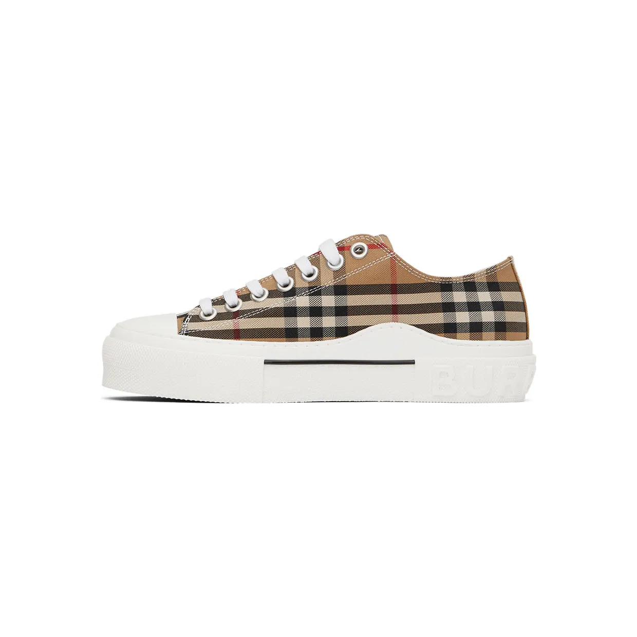Burberry Beige Cotton Check Sneakers (8049745) (3)